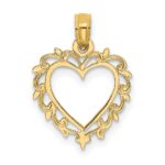 10K Heart w/ Lace Trim Charm
