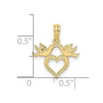10K Heart w/ Love Birds Charm - Image 3