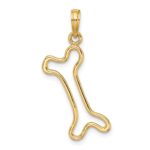 10K Cut-Out  Polished Dog Bone Charm - Image 4