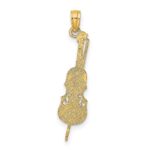 10K Polished Engraved Upright Bass Charm - Image 4