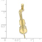 10K Polished Engraved Upright Bass Charm - Image 3