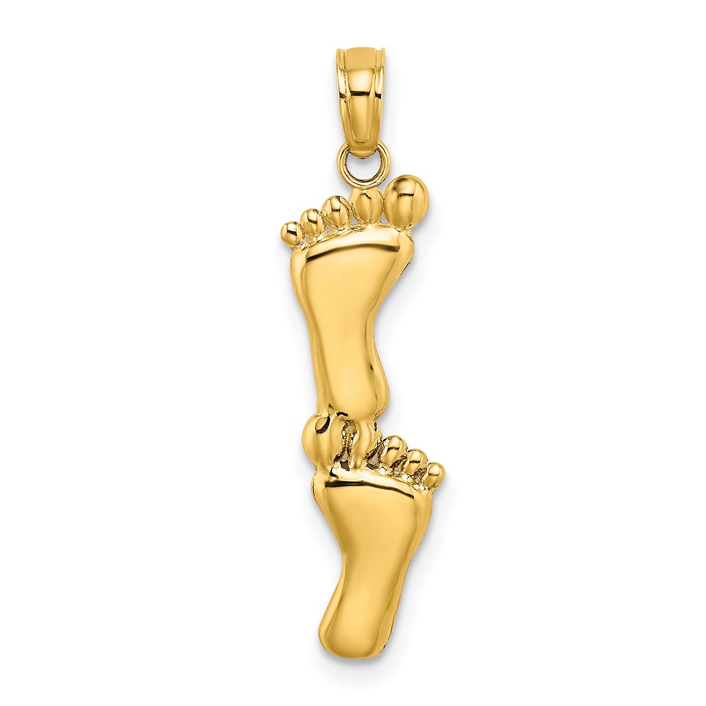 10K7279.jpg 10K Polished Double Vertical Feet Charm - Image 1