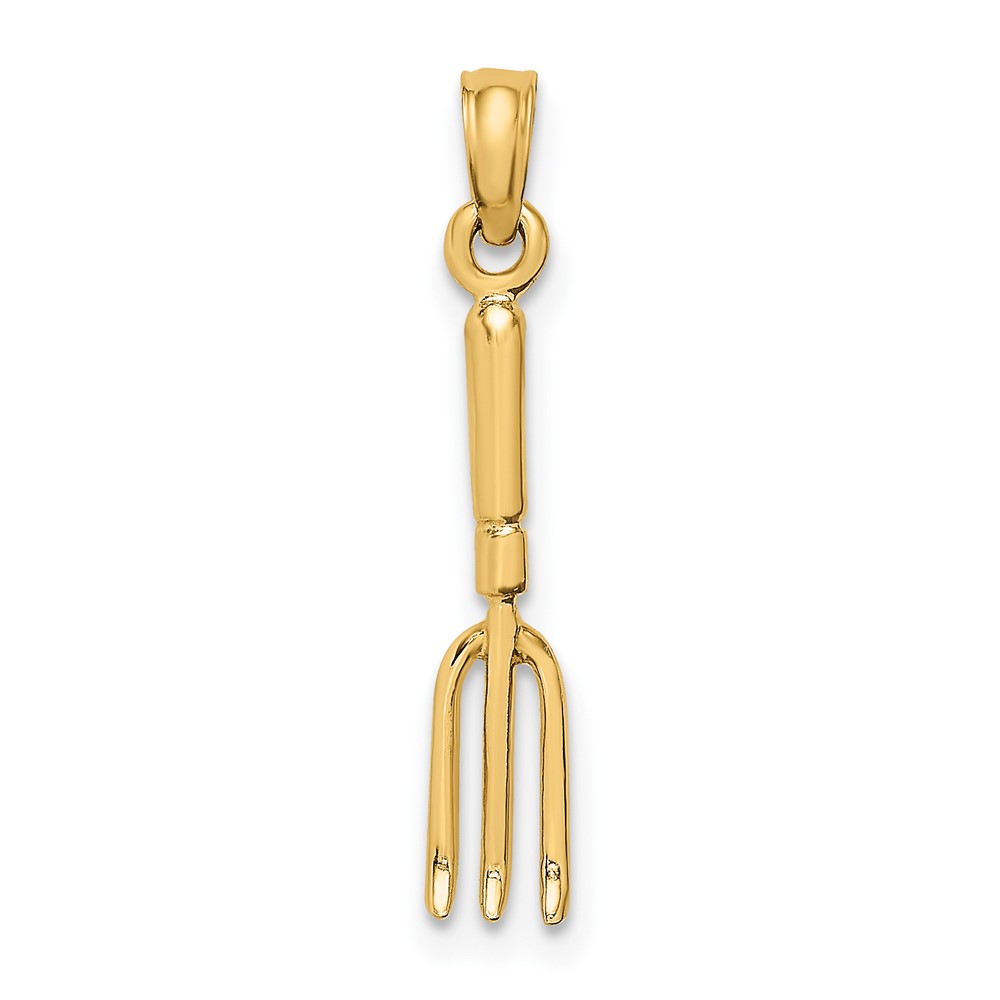 10K7318.jpg 10K 3-D Fork Garden Tool Charm - Image 1