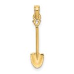 10K 3-D Polished Shovel Garden Tool Charm