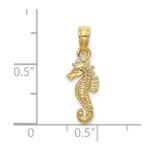 10K 2-D Mini Seahorse Charm - Image 3