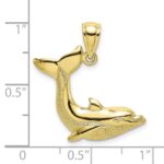 10K Textured Dolphin Jumping Charm - Image 3