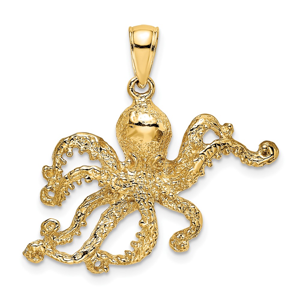 10K7431.jpg 10K 2-D and Textured Octopus Charm - Image 1