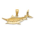 10K 2-D Textured Marlin Fish Charm - Image 4