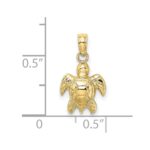 10K Textured Mini Sea Turtle Charm - Image 3