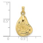 10K 2-D Textured / Polished Oyster Shell Charm - Image 3