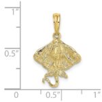 10K 2-D Stingray Charm - Image 3