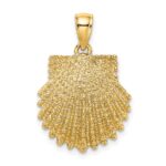 10K 2-D Beaded Scallop Shell Charm