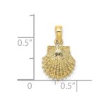10K 2-D Beaded Scallop Shell Charm - Image 3