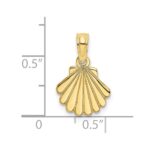 10K Polished and Engraved Shell Charm - Image 3