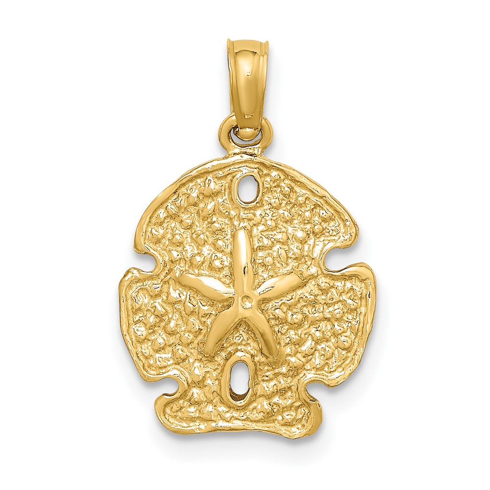 10K7666.jpg 10K Polished Sand Dollar Charm - Image 1