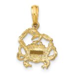 10K 2-D Textured Crab Charm - Image 4