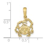 10K 2-D Textured Crab Charm - Image 3