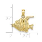 10K Polished Engraved FISH Charm - Image 3