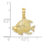 10K Polished Textured Fish Charm - Image 3