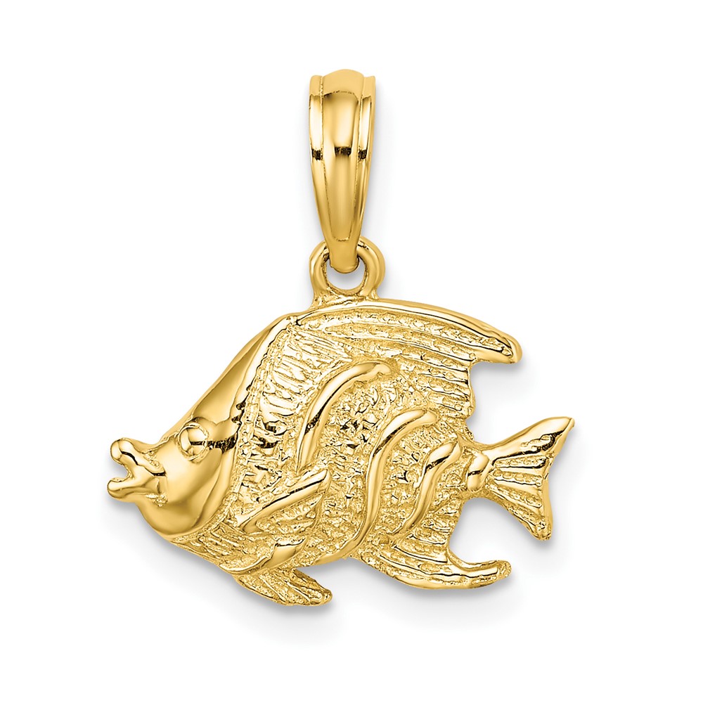10K7685.jpg 10K Polished Textured Fish Charm - Image 1