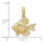 10K Polished  Engraved Fish Charm - Image 3