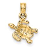 10K Textured Sea Turtle Charm - Image 4