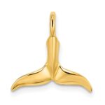 10K 3-D Polished Whale Tail Charm