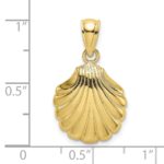 10K Polished 2-D Scallop Shell Charm - Image 3