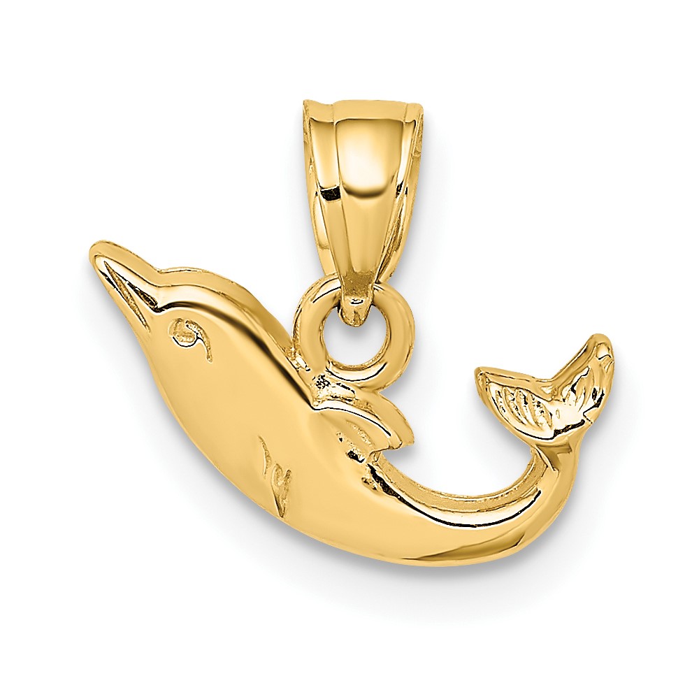 10K7820.jpg 10K Polished Mini Dolphin Charm - Image 1