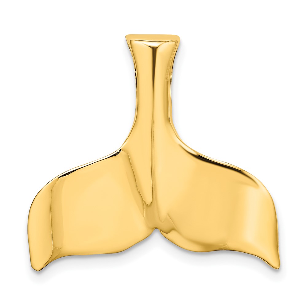 10K7870.jpg 10K 3-D Polished Whale Tail Charm - Image 1