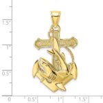 10K 2-D Anchor with Shark Charm - Image 3