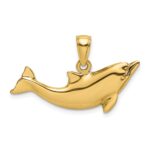 10K 2-D Polished Dolphin Charm