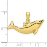 10K 2-D Polished Dolphin Charm - Image 3