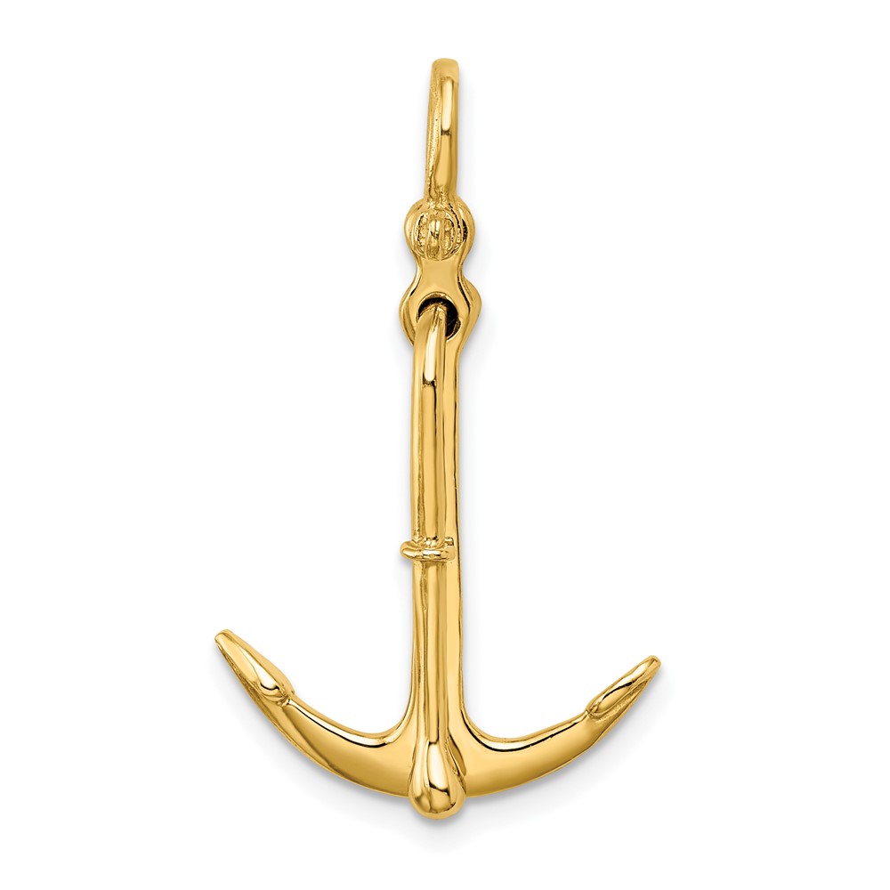 10K7925.jpg 10K 3-D Polished Anchor 2 Piece and Moveable Charm - Image 1
