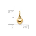 10K Polished 3-D Heart Charm - Image 2