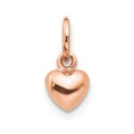 10K Rose Gold Polished 3-D Heart Charm