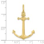 10K 3-D Small Anchor w/ Shackle Bail Charm - Image 3