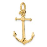 10K 3-D Anchor w/ Shackle Bail Charm - Image 5