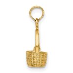 10K 3-D Moveable Handle Basket Charm - Image 2