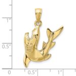 10K 2-D Polished Shark Charm - Image 3