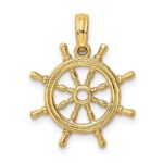 10K 3-D Ships Wheel Charm