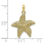 10K Starfish W/ Beaded Texture Charm - Image 3
