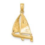 10K 3-D Polished Sailboat Charm - Image 4