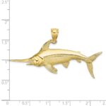 10K 2-D Polished/Satin Swordfish Charm - Image 3