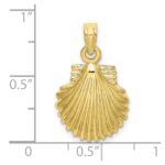 10K Polished Scallop Shell Charm - Image 3