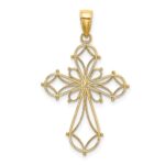 10K Cut-Out Shapes Fancy Cross Charm - Image 4