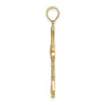 10K Cut-Out w/ Teardrop Sides Cross Charm - Image 2