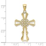 10K Cut-Out w/ Teardrop Sides Cross Charm - Image 3