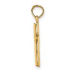 10K 2-D Polished Textured Cross Charm - Image 2