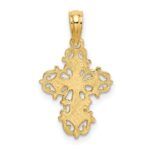 10K Cut-Out Delicate Cross Charm - Image 4